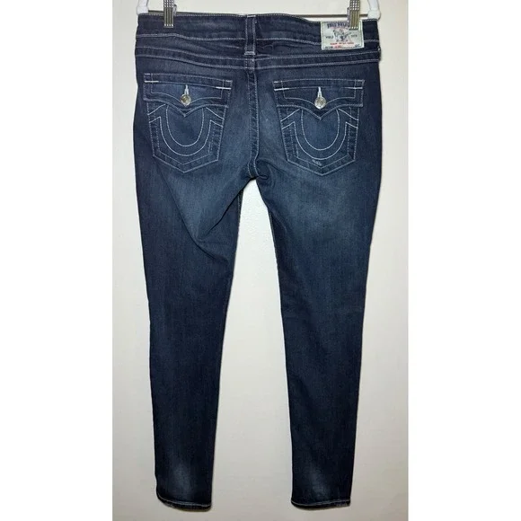 True Religion Women's Sz 30 Skinny Jeans Dark Wash - Picture 4 of 7